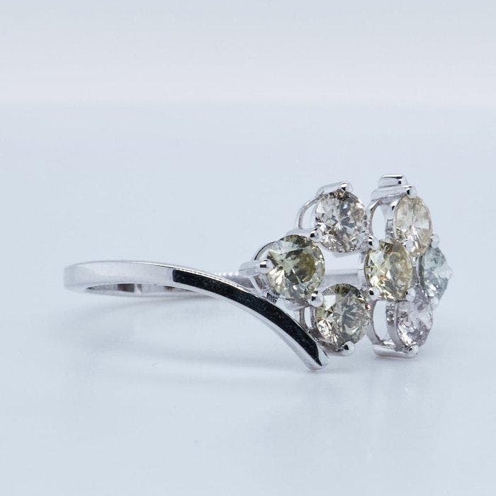 Zonder minimumprijs - Ring - 14 karaat Witgoud - 1.10ct. tw., Bijoux, Sacs & Beauté, Bagues