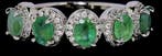 Sans prix de réserve - Bague Argent Émeraude - 5 émeraudes, Bijoux, Sacs & Beauté
