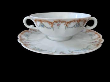 LACHANIETTE Limoges France - Set soepkommen (20) - Porselein, Antiquités & Art