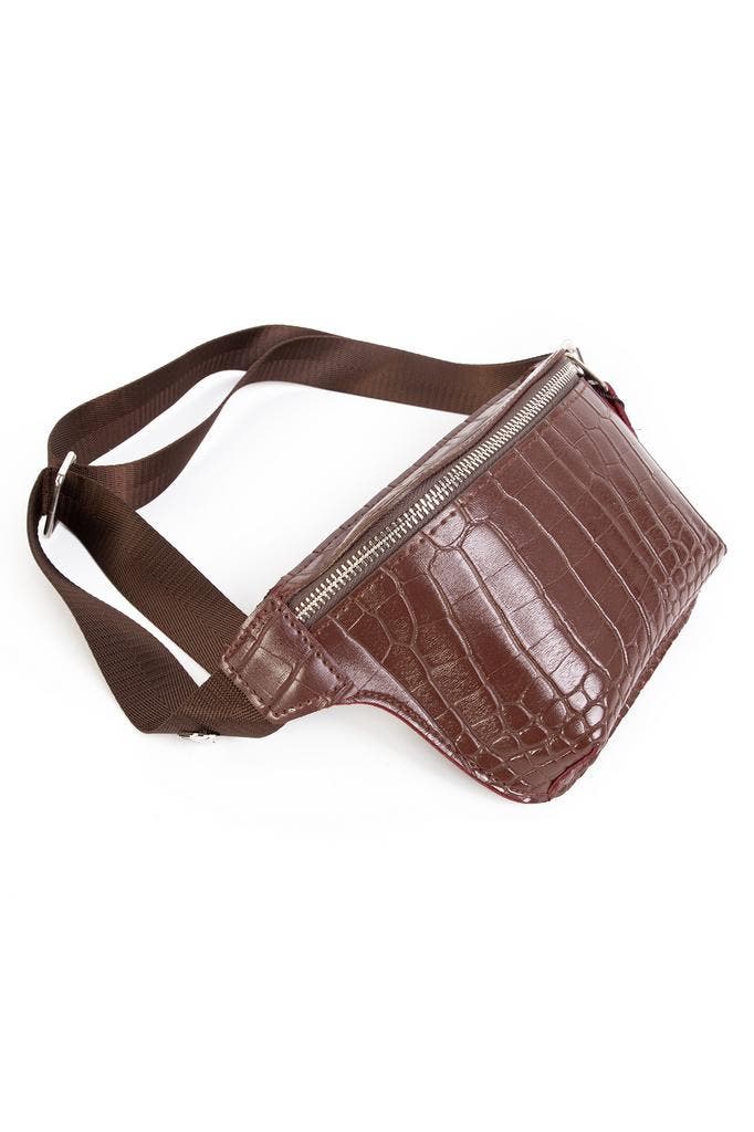 Heuptasje Slangenleer Roodbruin Rood Bruin Cognac Fanny Pack, Handtassen en Accessoires, Tassen | Damestassen, Bruin, Nieuw, Ophalen of Verzenden