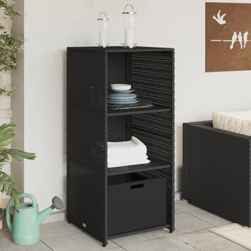 vidaXL Tuinkast 50x55x115 cm poly rattan zwart, Verzenden