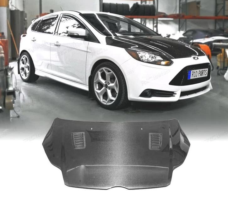 CAPOT FORD FOCUS AVEC PRISE DAIR 12-15 LOOK RS CARBONE, Autos : Pièces & Accessoires, Carrosserie & Tôlerie, Envoi