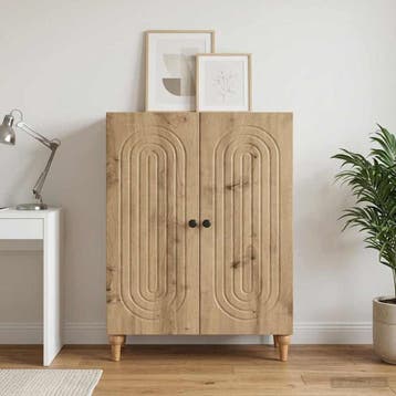 vidaXL Dressoir Artisanaal eiken 66 x 34,5 x 90 cm Bewerkt, Verzenden