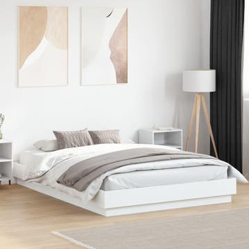 vidaXL Bedframe bewerkt hout wit 140x200 cm, Verzenden