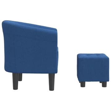 Kuipstoel met voetenbank blauw: stijlvol design, nu 53% k..., Verzenden