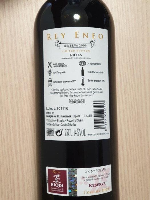 2009 Bodegas Jer, Rey Eneo Limited Edition - Rioja Reserva -, Collections, Vins