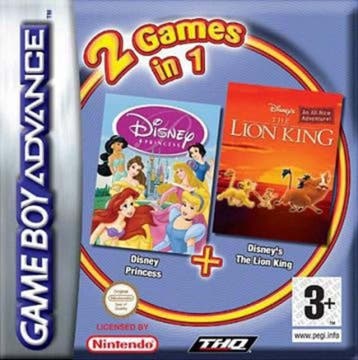2 Games in 1 Disney Princess + Disney Lion King in Doos, Ophalen of Verzenden, Zo goed als nieuw
