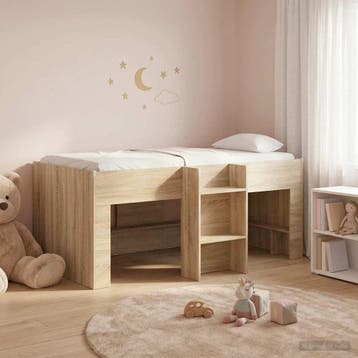 vidaXL Kinderhoogslaper Sonoma Eiken 80 x 160 cm Bewerkt, Verzenden