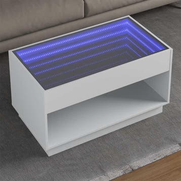 vidaXL Salontafel met Infinity LED 90x50x50 cm wit, Verzenden