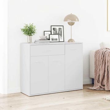 vidaXL Dressoir 88x30x70 cm bewerkt hout wit, Huis en Inrichting, Kasten | Dressoirs, Verzenden, Nieuw