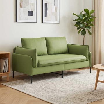 vidaXL 2-Zits Sofa 2-zits Lichtgroen 188 x 81 x 89 cm, Huis en Inrichting, Verzenden, Nieuw