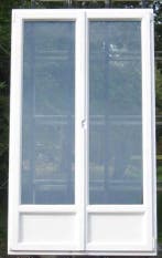 pvc terrasraam , raam , chassis 125 x 215 wit / gouden eik, 75 tot 150 cm, Kunststof, Deurkozijn, Nieuw