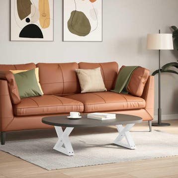 vidaXL Salontafelpoten 2 st 60x(30-31,3) cm staal wit, Verzenden, Nieuw