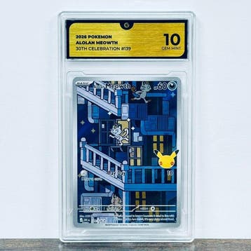 Pokémon Graded card - Alolan Meowth 139 - 30th Anniversary –