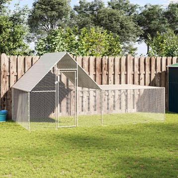 vidaXL Kippenren 4x2x2 m gegalvaniseerd staal, Verzenden