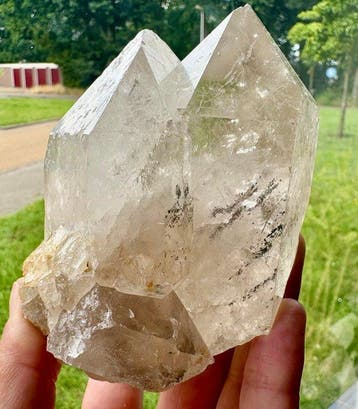 Groot Kathedraal & Tantric Twin Bergkristal met chloriet., Verzamelen