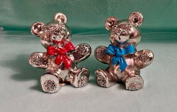 R.Argento - Beeldje - Pair of Cuddly Teddybears (2) - 925
