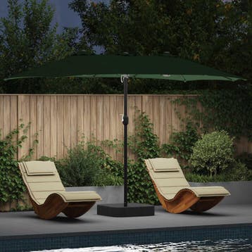vidaXL Tuinparasol Groen 385 x 209 x 244 cm Polyester, Verzenden, Nieuw