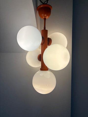Massive - Plafondlamp - Opaline glas - Vering, Antiek en Kunst