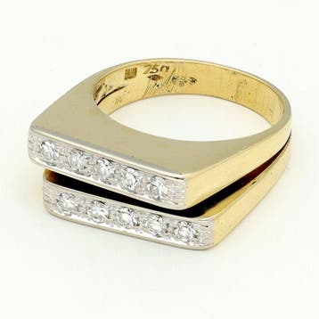 Bague - 18 carats Or jaune Diamant (Naturelle)