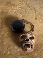 Japanse netsuke van een schedel (Dokuro) – keramiek –, Antiek en Kunst