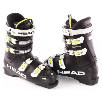 42 42,5 kinder skischoenen HEAD RAPTOR 50, black/white/yello, Verzenden, Gebruikt, Head