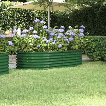 vidaXL Plantenbak 152x80x36 cm gegalvaniseerd staal groen, Tuin en Terras, Verzenden, Nieuw