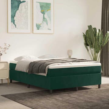 vidaXL Boxspring bed 140x200 cm fluweel donkergroen, Verzenden, Nieuw