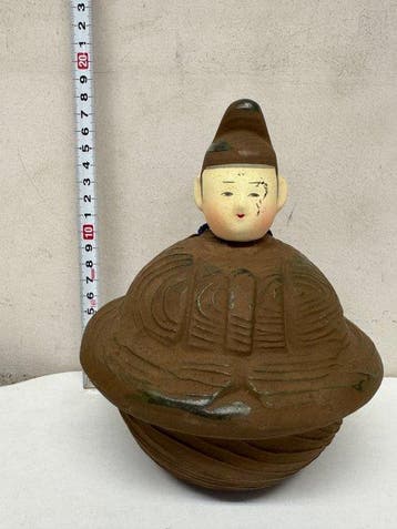 Japanse vintage aardewerk Bell Hina-poppen, volkskunst,
