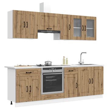 vidaXL 8-delige Keukenkastenset Kalmar bewerkt hout, Verzenden