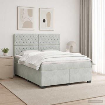 vidaXL Boxspringbed met matras Lichtgrijs 140 x 200 cm, Verzenden
