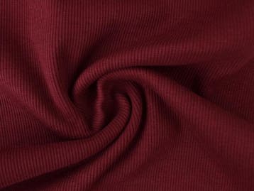 10 meter rib boordstof - bordeaux rood, Verzenden, 30 tot 120 cm, Katoen, Rood