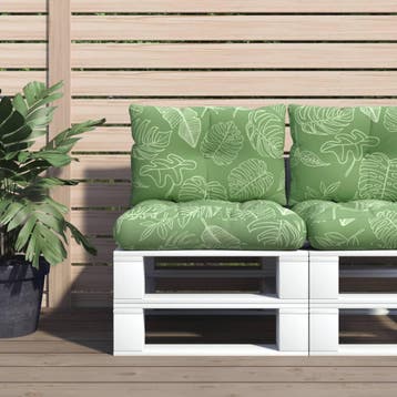 vidaXL Palletkussens 2 st bladpatroon oxford stof, Verzenden, Nieuw