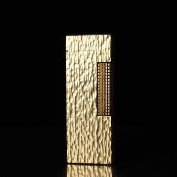 Dunill - Bark Pattern Rollagas Lighter - Aansteker - Verguld, Nieuw