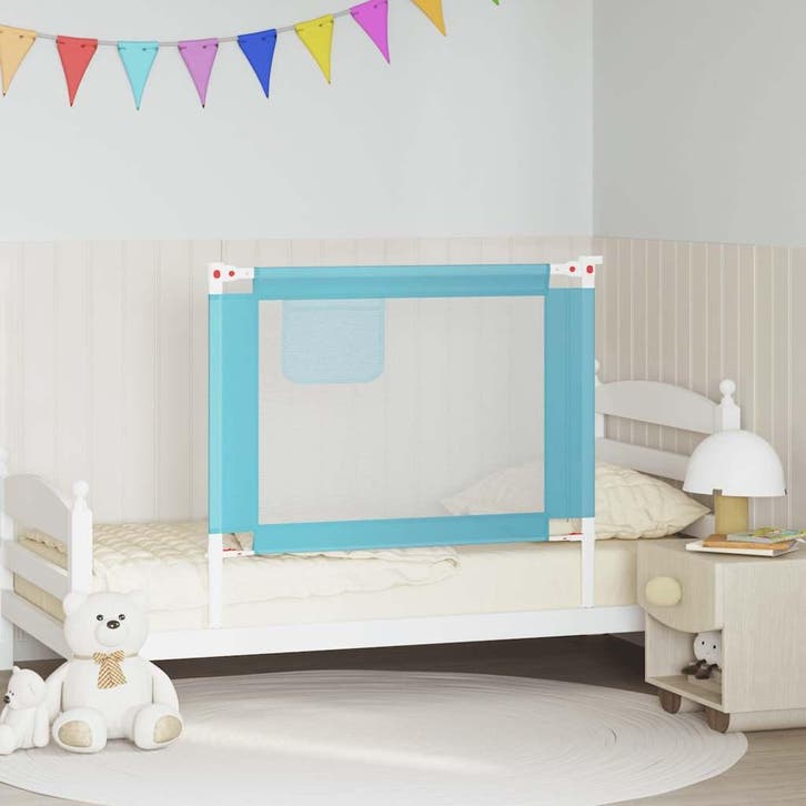 vidaXL Bedhekje peuter 100x25 cm stof blauw, Kinderen en Baby's, Traphekjes, Nieuw, Verzenden