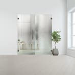 Glazen dubbele binnendeur zonder kozijn RVS beslag-Crepi geh, Doe-het-zelf en Bouw, Verzenden, Nieuw