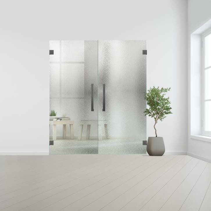 Glazen dubbele binnendeur zonder kozijn RVS beslag-Crepi geh, Bricolage & Construction, Vitres, Châssis & Fenêtres, Envoi