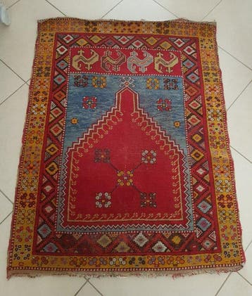 Tapis - 130 cm - 105 cm - Mujar ou Kirsehir 19e