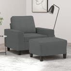 vidaXL Fauteuil met voetenbank 60 cm stof donkergrijs, Huis en Inrichting, Zetels | Zetels, Verzenden, Nieuw