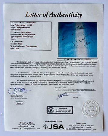 barcelona napoli autografo firma coa jsa certificado Messi, Nieuw