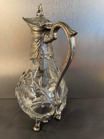 Aiguière - Verre, Étain - Rocaille style LouisXV