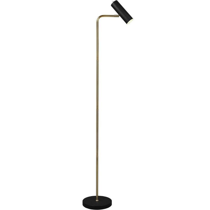LED Vloerlamp Trion Milona - Zwarte & Gouden Vloerlamp met G, Huis en Inrichting, Lampen | Vloerlampen, Nieuw, Verzenden