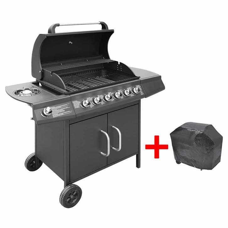 vidaXL Gasbarbecue 6+1 kookzone zwart, Electroménager, Électroménager & Équipement Autre, Envoi