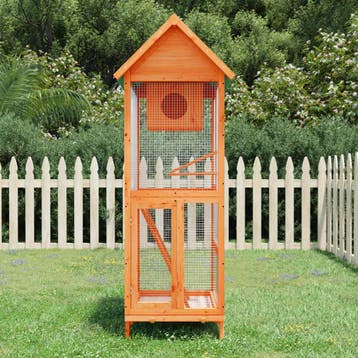 vidaXL Volière 60x58,5x160 cm massief grenenhout bruin, Verzenden