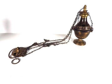 Wierookvat - Brons, Messing - Liturgisch wierookvat uit de