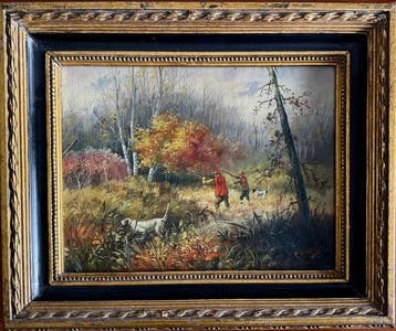 Scuola europea (XX), firmato Wallis - Caccia in Autunno