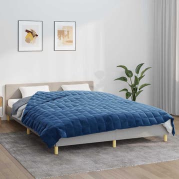 vidaXL Verzwaringsdeken 200x200 cm 9 kg stof blauw, Verzenden, Nieuw