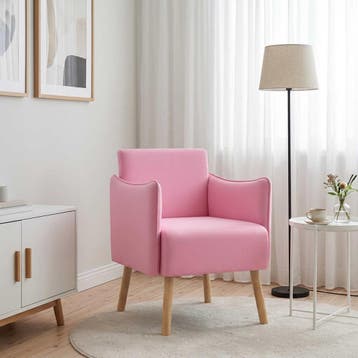 vidaXL Accentstoel Roze Stof, Verzenden, Nieuw