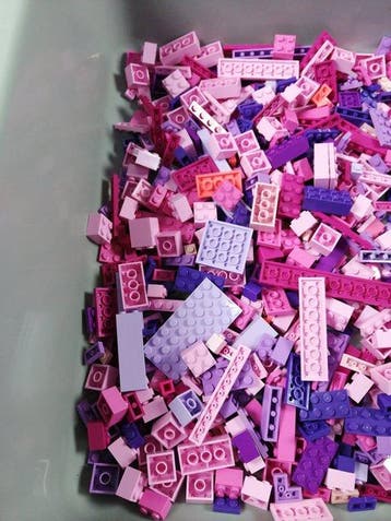 Lego - geen serie - Partij van 1000 rosé tot paarse, Nieuw