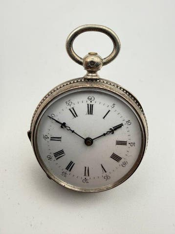Antique Silver Pocket Watch - Cylinder Escapement, 8 Rubis -, Nieuw